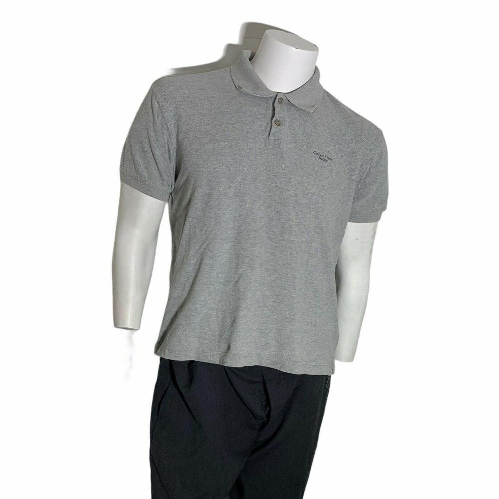 Calvin Klein Jeans Mens Medium Polo Shirt Gray
